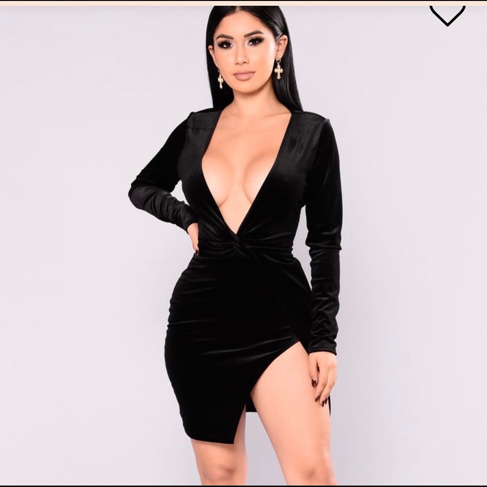 Black suede dress
